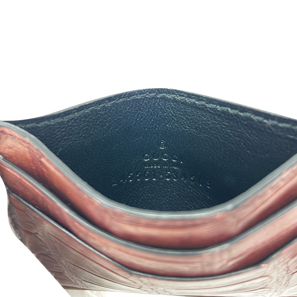 🔴 Gucci Card Holder Wallet - Terra Cotta Crocodile Leather - Picture 6 of 6